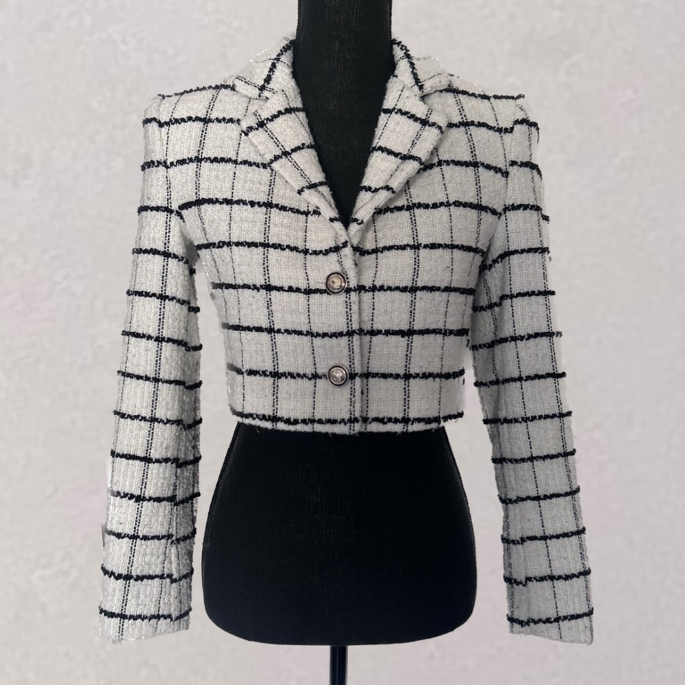 ZARA Tweed Cropped Blazer